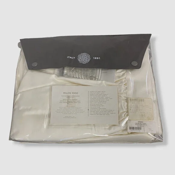 $1130 Sferra Ivory Milos Queen Solid Sateen Dust Skirt 60x80x14